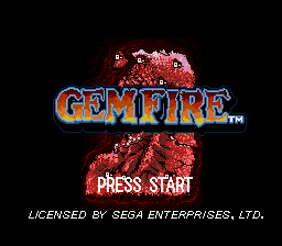 Gemfire title screen for Sega Genesis